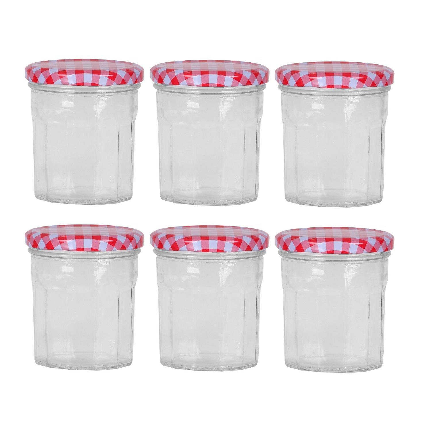 Set of 6 300ML Air Tight Sealed Preserve Twist Top Spice Jam Jars
